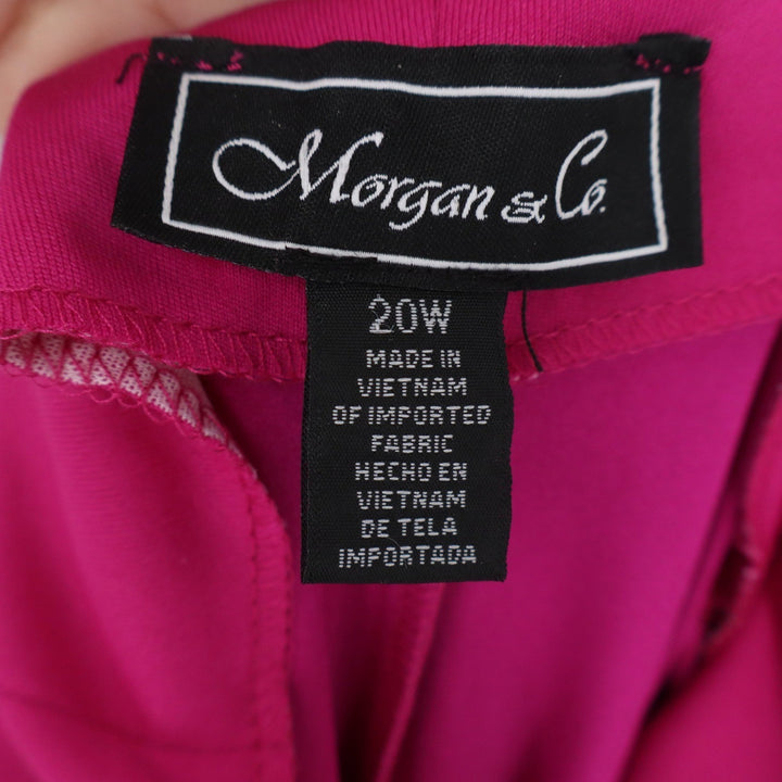Morgan & Co Fuchsia Pink Crisscross Back Formal Gown Maxi Dress 20W