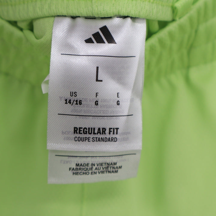 Adidas Boys Pulse Lime 3S Essentials Mid Thigh Shorts Green Size L 14/16