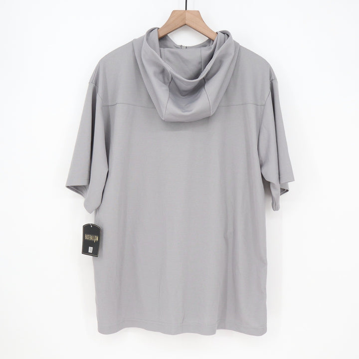 Baseballism Bat Bros BP Tee Mens Large Grey Short Sleeve Quarter Zip Hoodie