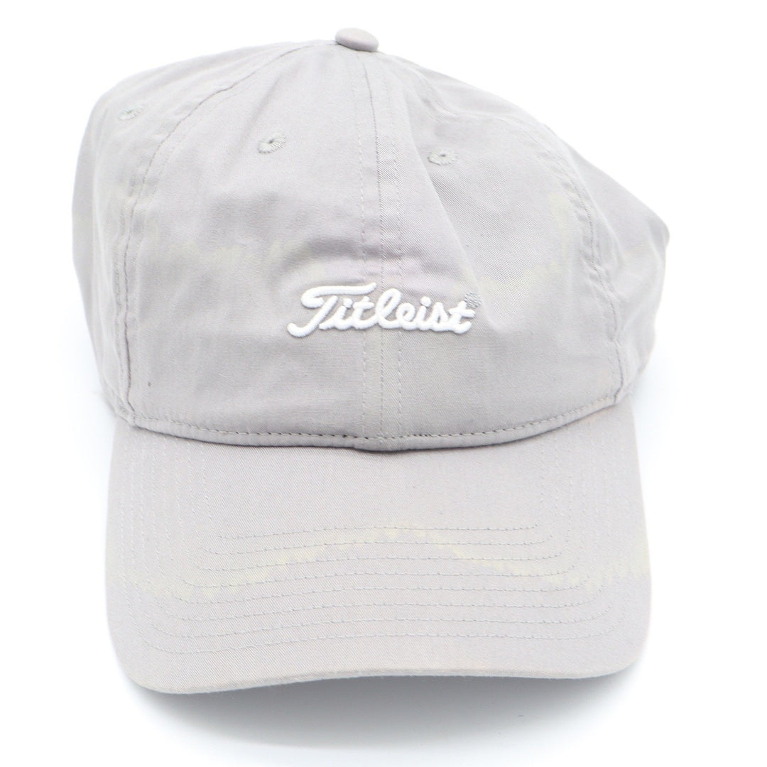 Titleist Golf Hat Gray Adjustable Strapback Embroidered Script Logo Dad Cap