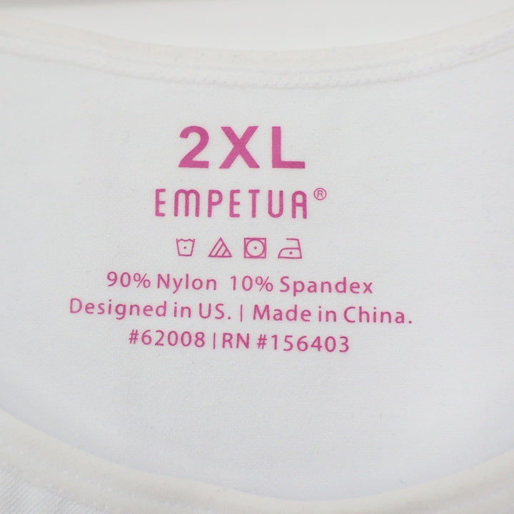 EMPETUA 2XL White Sleeveless Tank Top 90 Nylon 10 Spandex Seamless Comfort