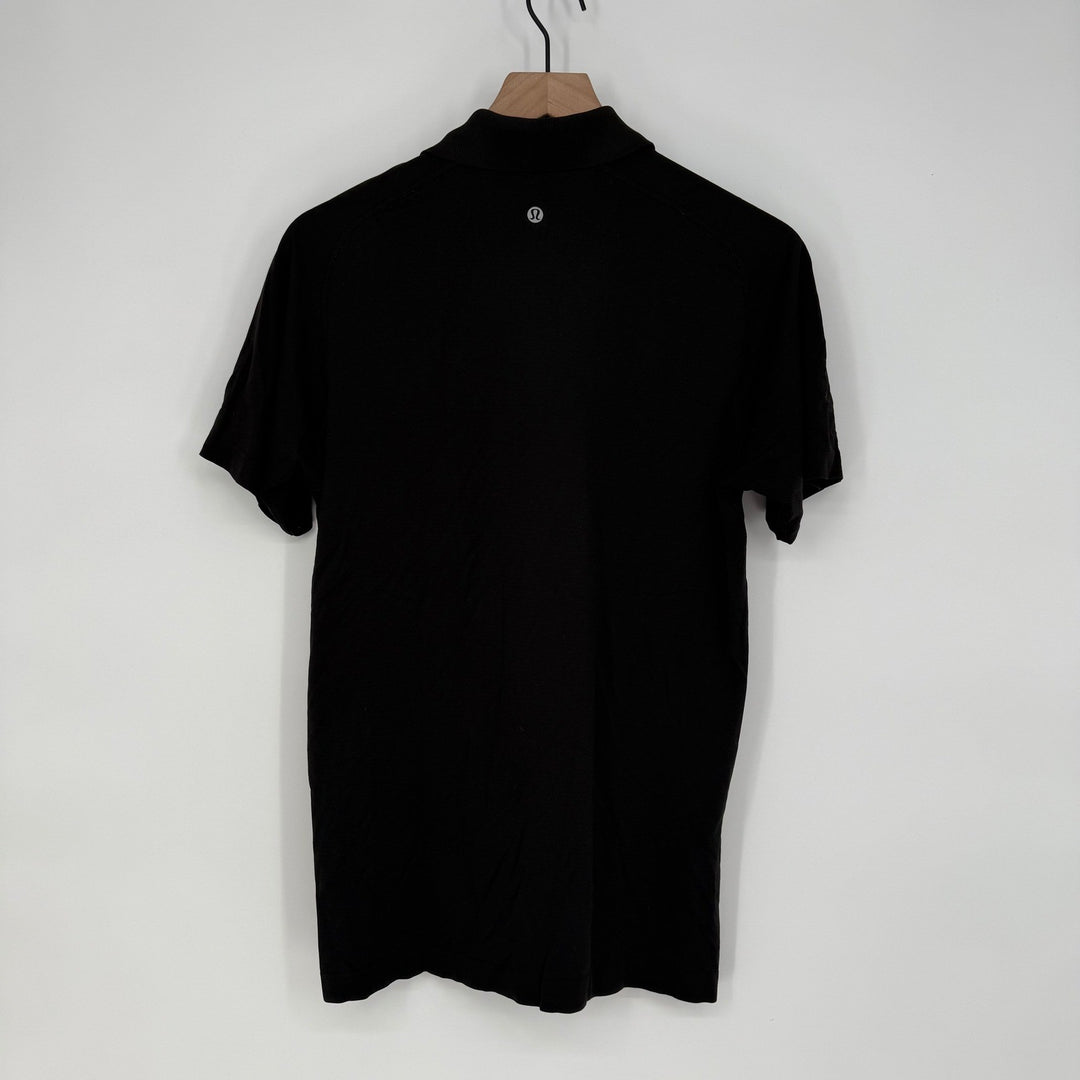 Lululemon Athletica Mens Black Short Sleeve Polo Shirt Size M Athleisure Golf