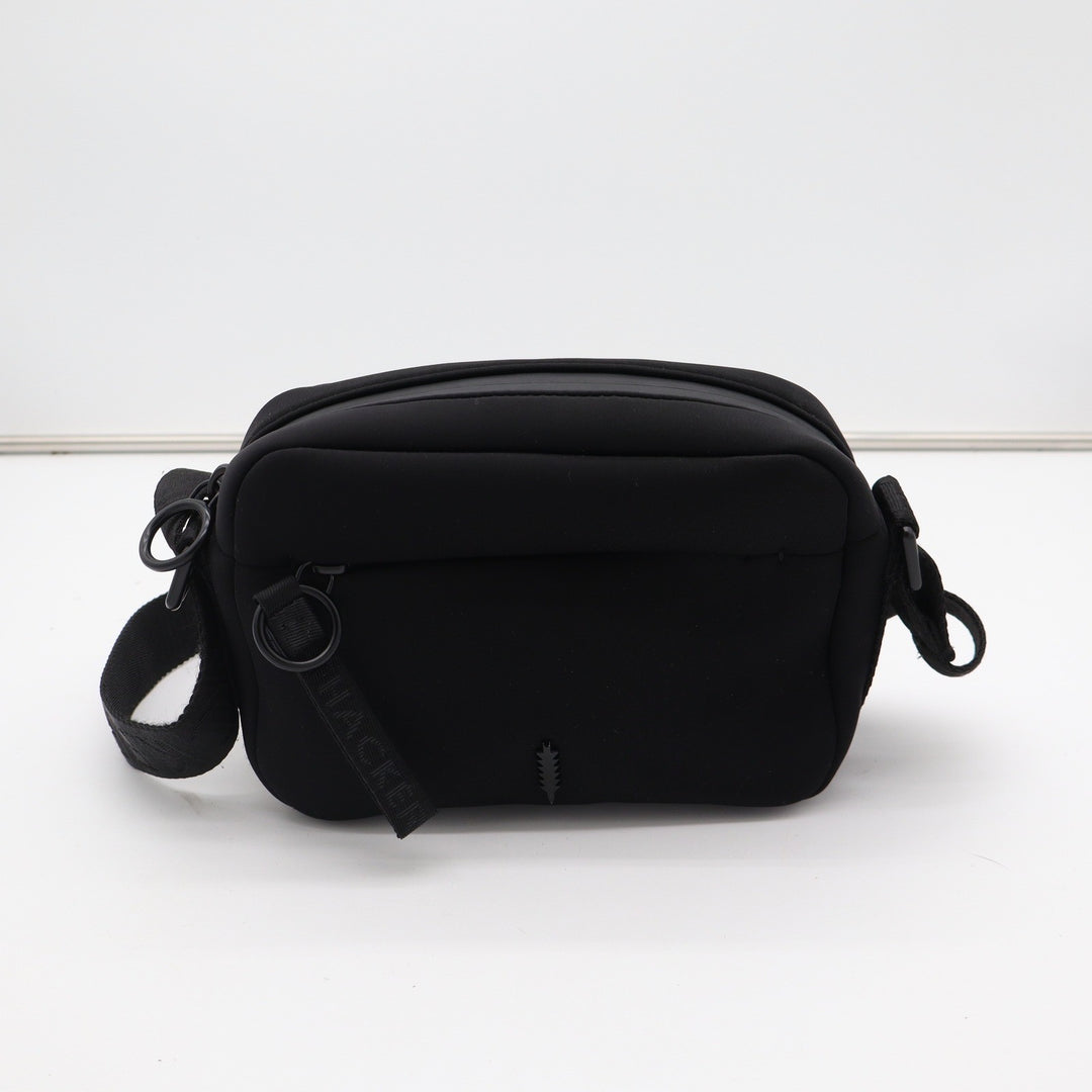 Thacker New York Black Neoprene Crossbody Camera Bag Adjustable Logo Strap
