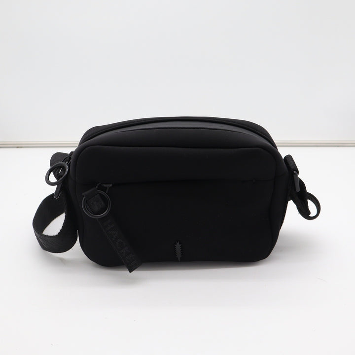 Thacker New York Black Neoprene Crossbody Camera Bag Adjustable Logo Strap