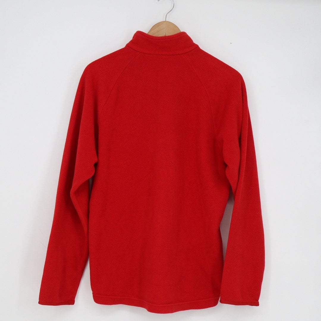 Quechua Mens Red Quarter Zip Fleece Pullover Mock Neck Hiking Sweater Size M