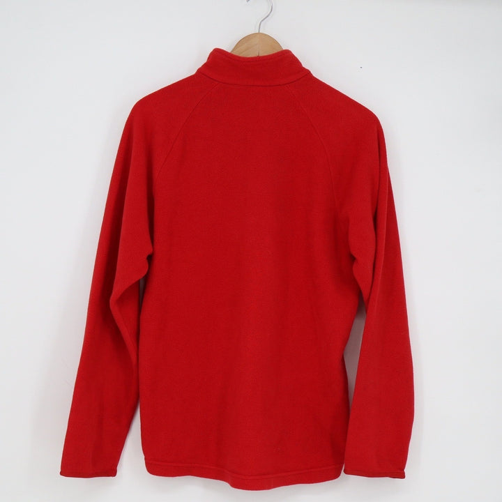 Quechua Mens Red Quarter Zip Fleece Pullover Mock Neck Hiking Sweater Size M