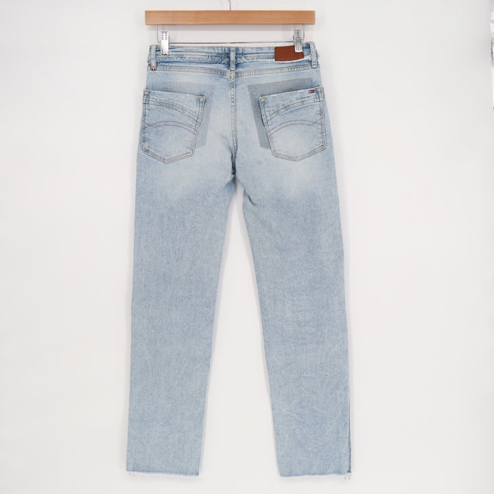 Tommy Hilfiger Straight Jeans Womens 24x32 Blue Two Tone Denim Cotton Stretch