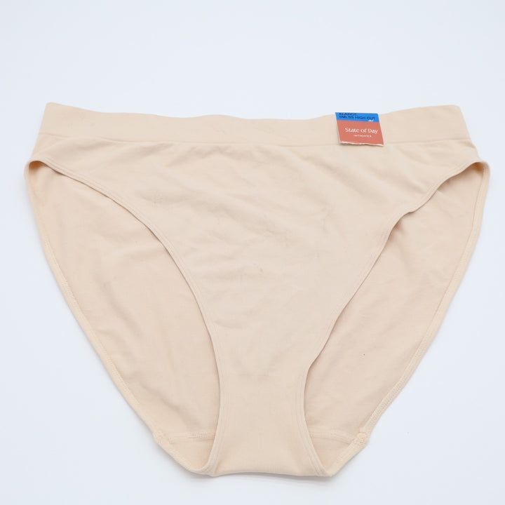 State of Day Intimates Seamless High Cut Underwear Womens XL Cashmere Cream
