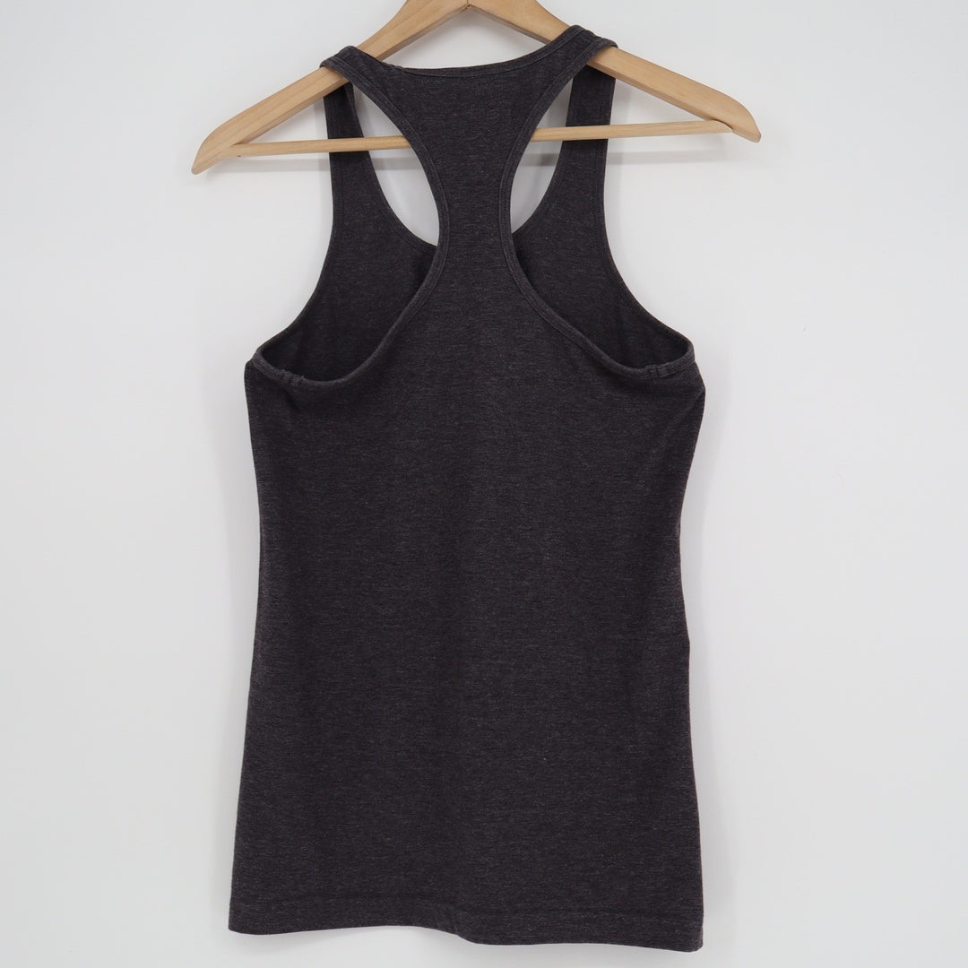 Unbranded Womens Racerback Tank Top Charcoal Grey Heathered Activewear