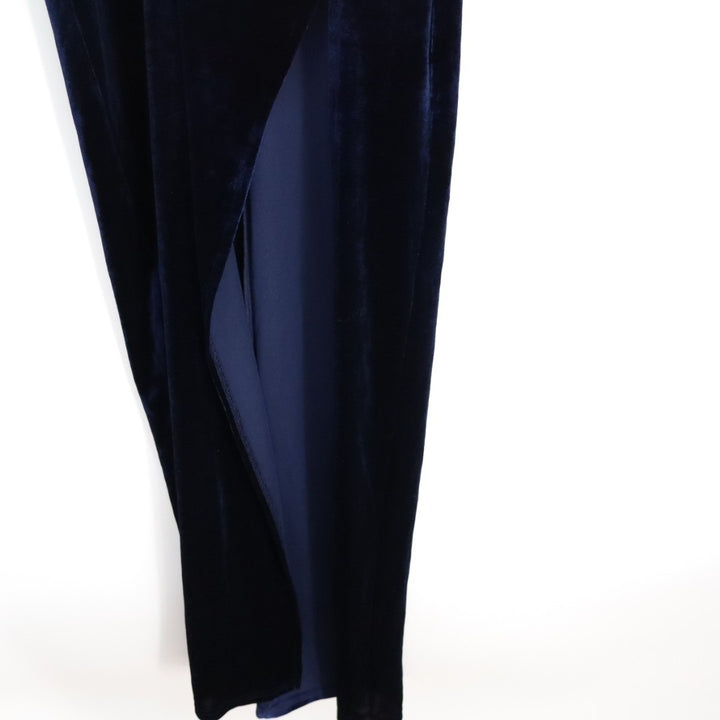 Lulus Eternal Elegance Navy Blue Velvet Short Sleeve Maxi Dress Size XS