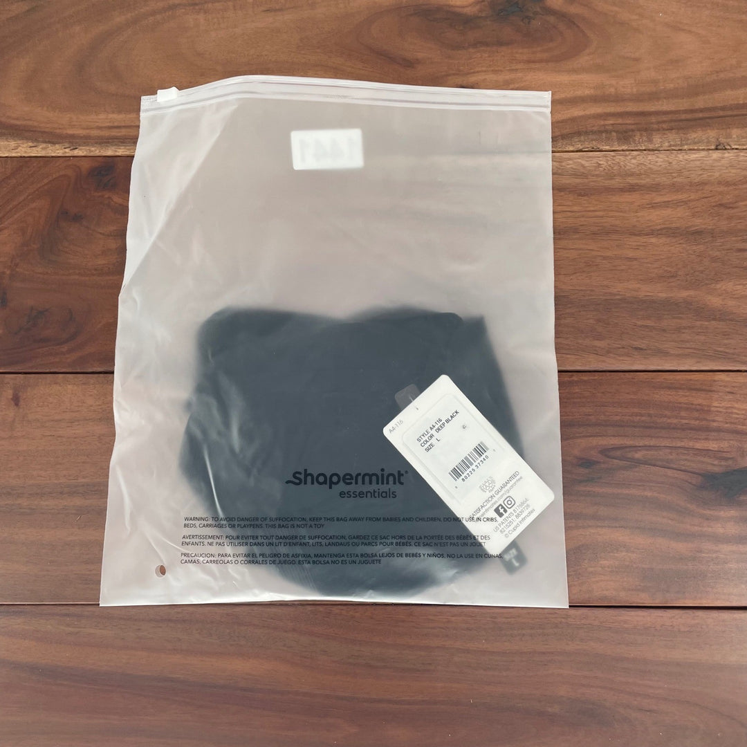 Shapermint Essentials Black Seamless Body Short Shorts Shapewear Size L