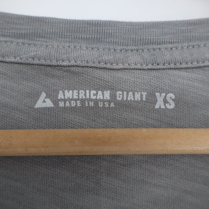 American Giant Classic T-Shirt Womens XS Ghost Grey Cotton V-neck Short Sleeve