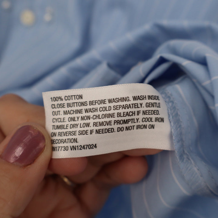 Future Collective Blue Striped Pearl Embellished Button Down Shirt M NEW