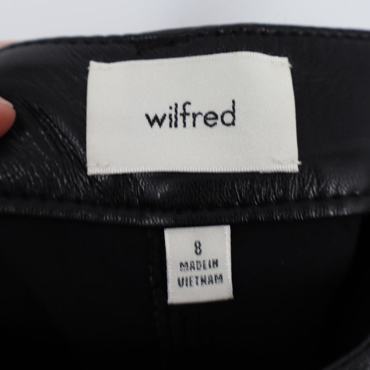 Wilfred Free Melina Black Vegan Leather Straight Leg Pants Size 8 81518