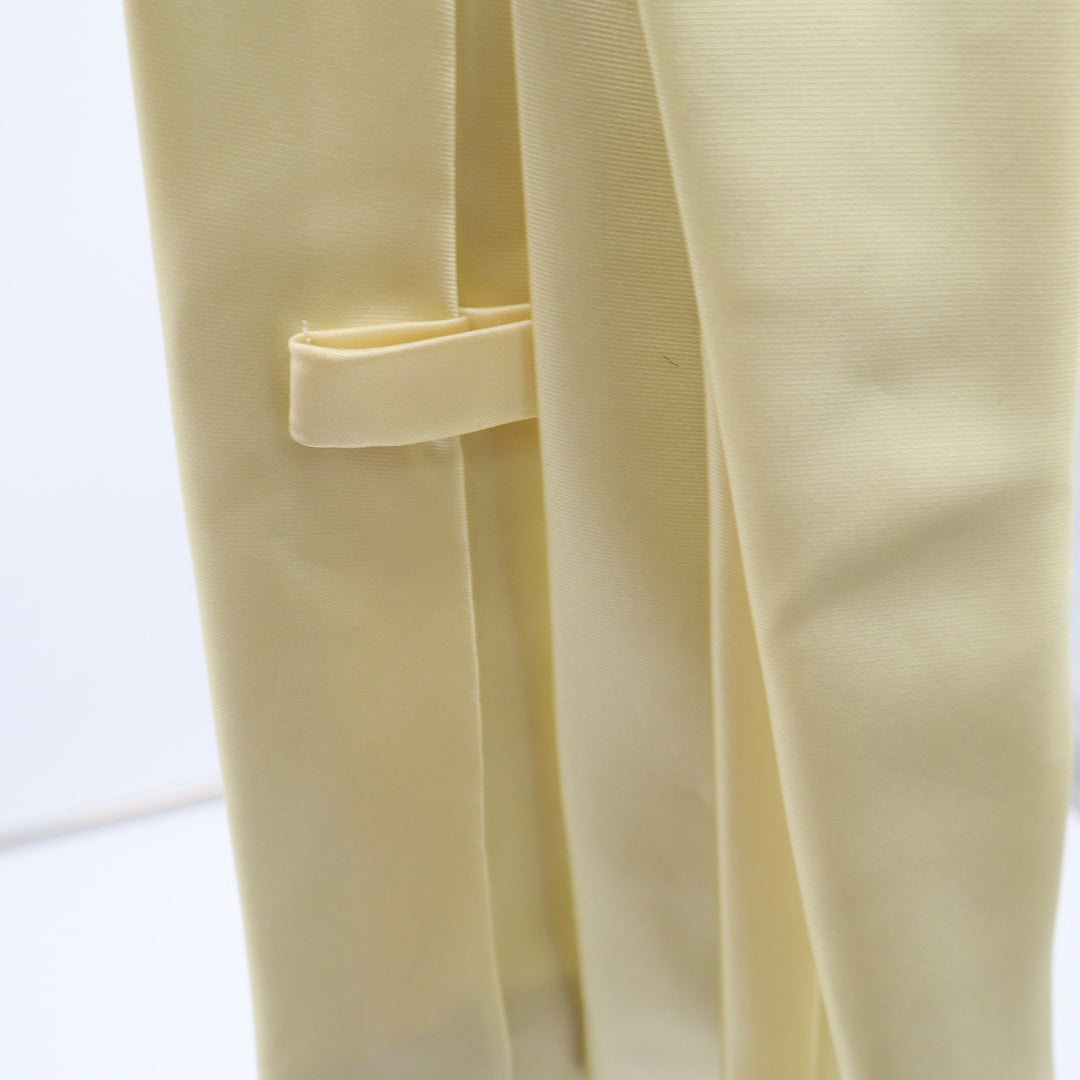 Brioni Necktie Mens OS Classic Pale Yellow Solid Satin Finish Excellent