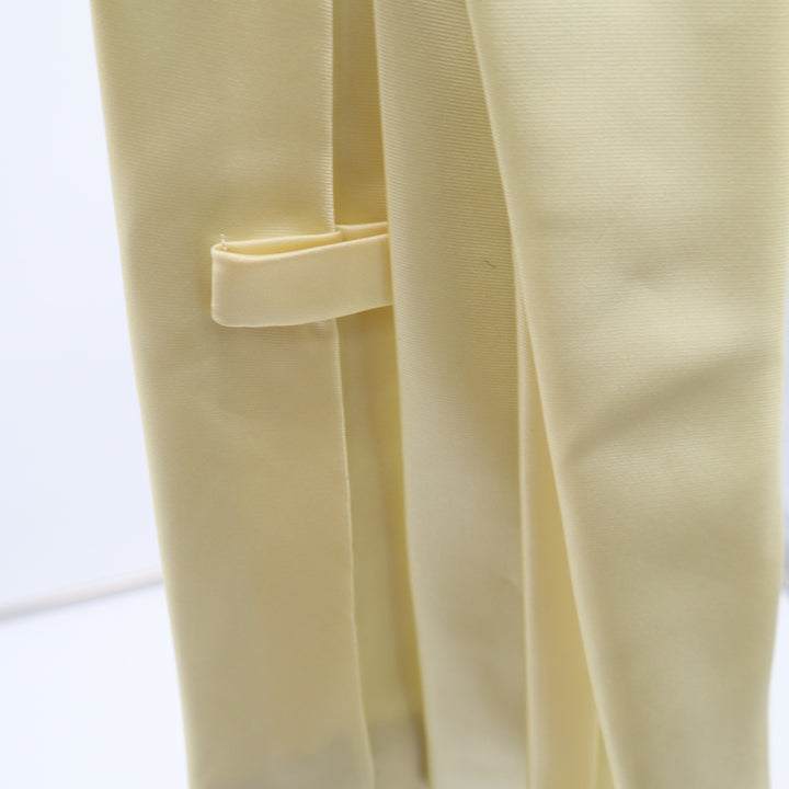 Brioni Necktie Mens OS Classic Pale Yellow Solid Satin Finish Excellent
