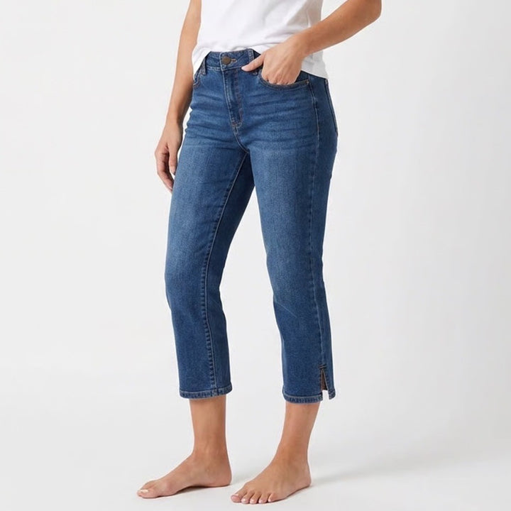 d.jeans Womens Size 4 Medium Wash Cropped Straight Leg Denim Capri Jeans