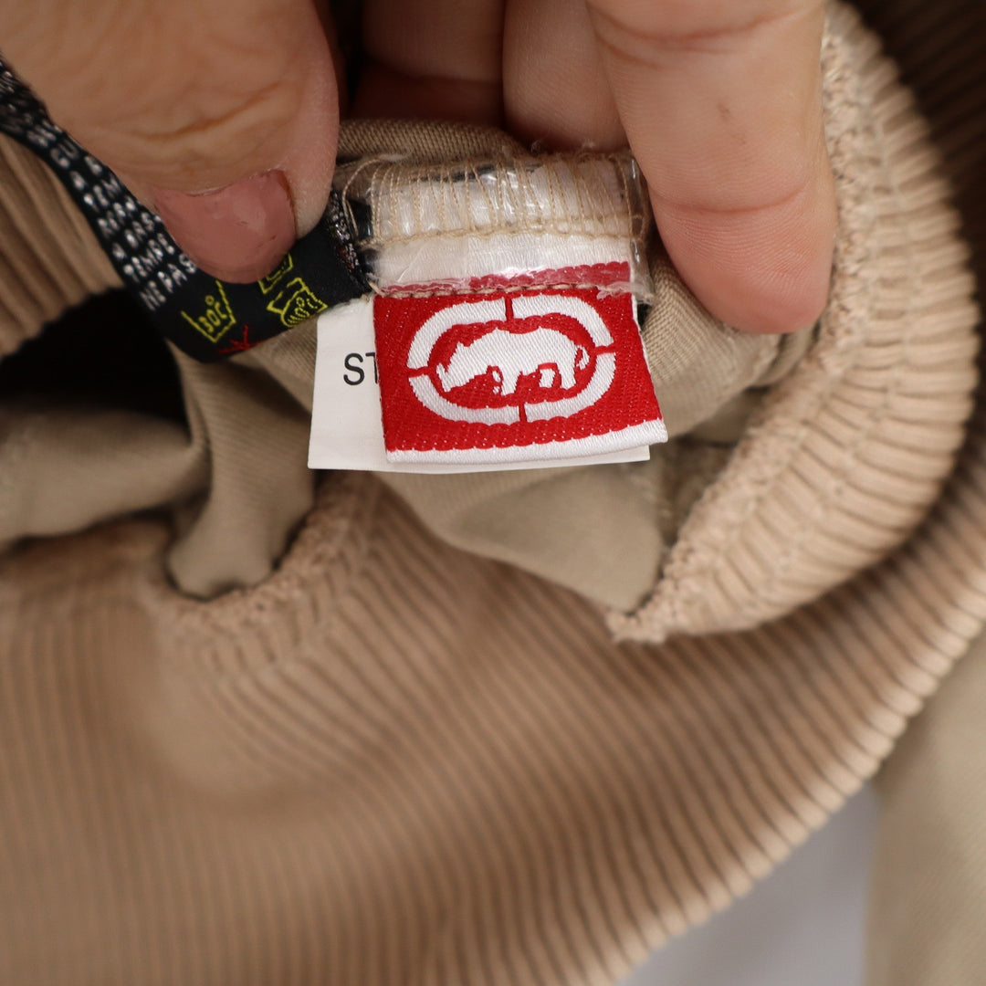 Ecko Red Womens Tan Khaki Utility Bomber Jacket Cropped Cotton Size L