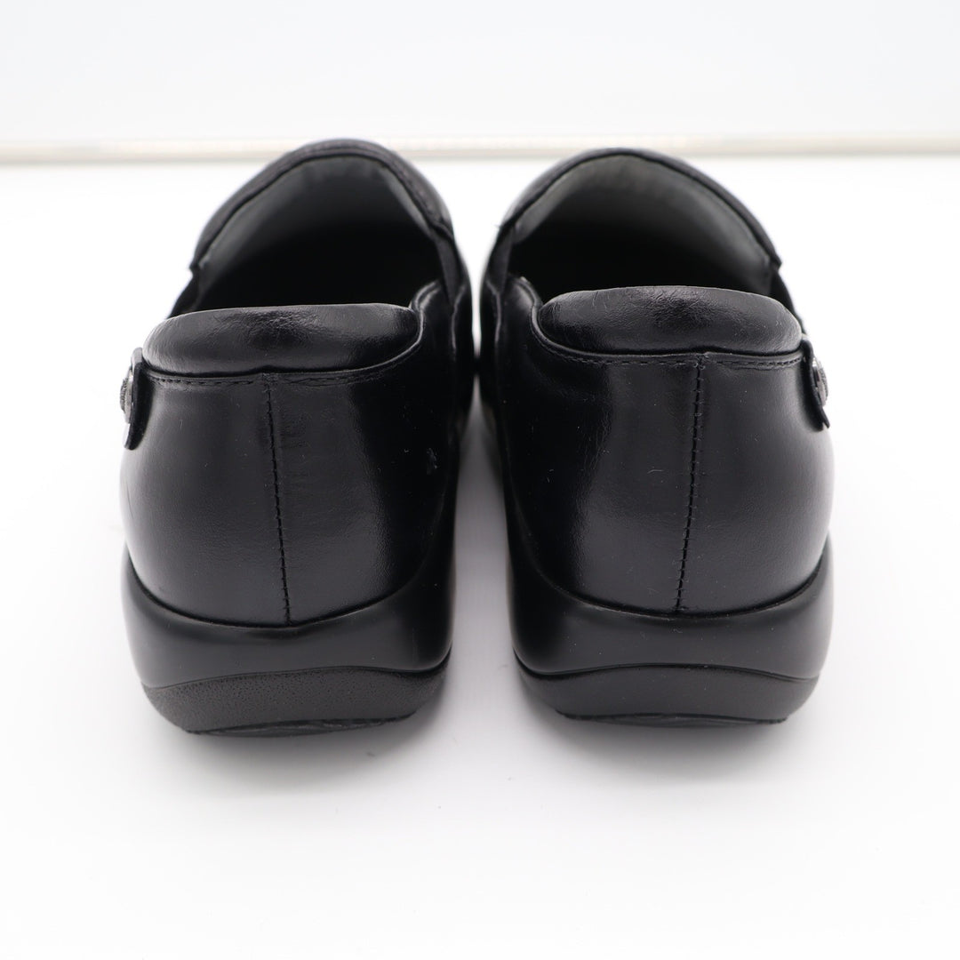 Alegria Keli Pro Black Leather Slip Resistant Clogs Shoes Womens 38