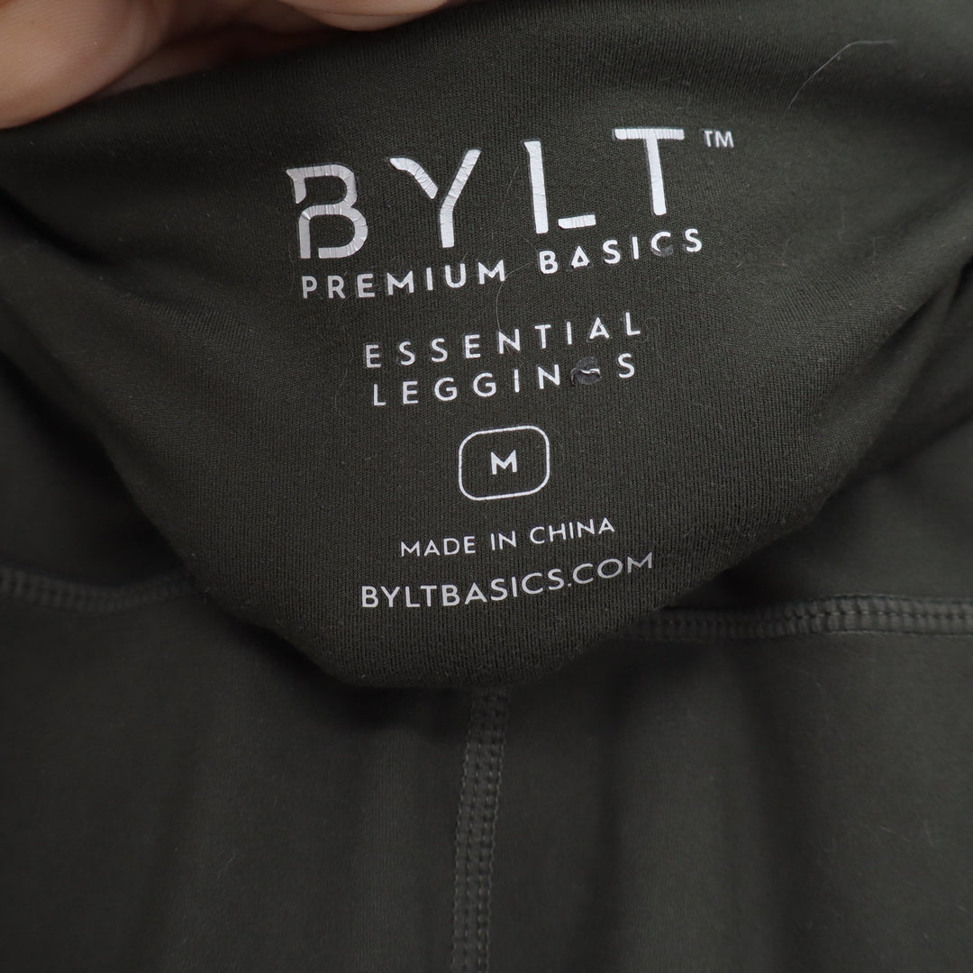 BYLT Premium Basics Essential Leggings Womens Medium Olive Green High Rise