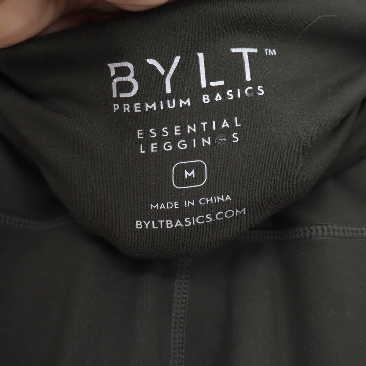 BYLT Premium Basics Essential Leggings Womens Medium Olive Green High Rise