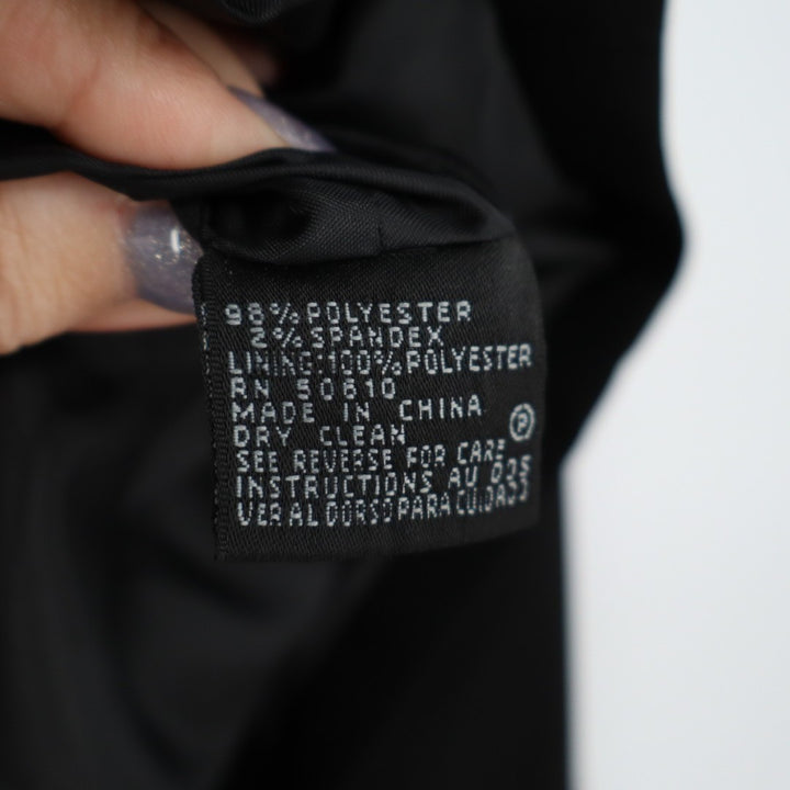 Anne Klein Blazer Jacket Womens 14 Black Stretch Single Breasted Notch Lapel