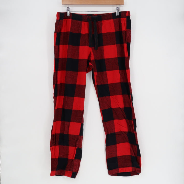 Old Navy Flannel Pajama Pants Womens Large Red Slash Pockets Drawstring Waist