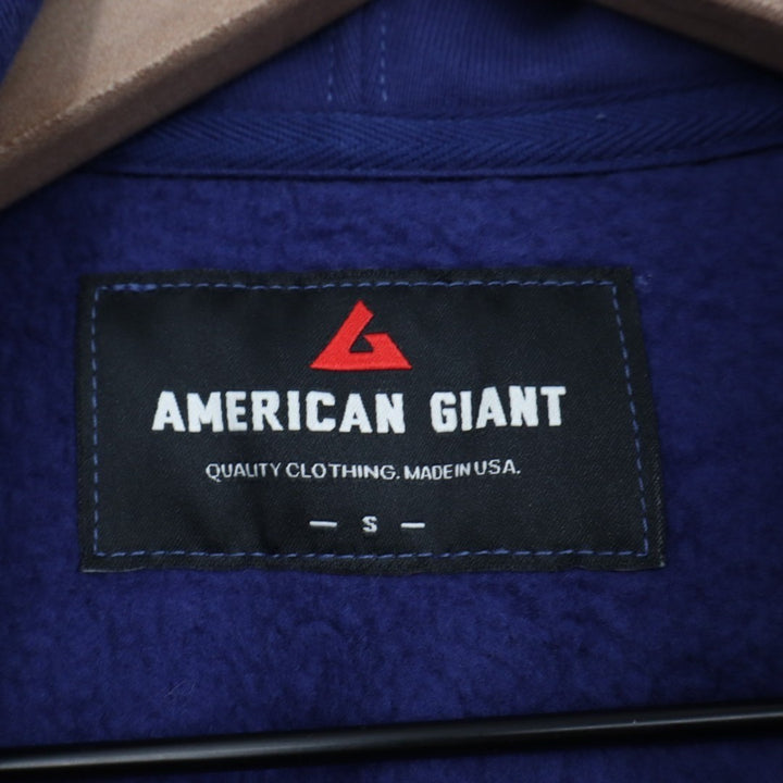 American Giant Classic Hoodie Mens S Blue Navy Full Zip Cotton Split Seam Vault