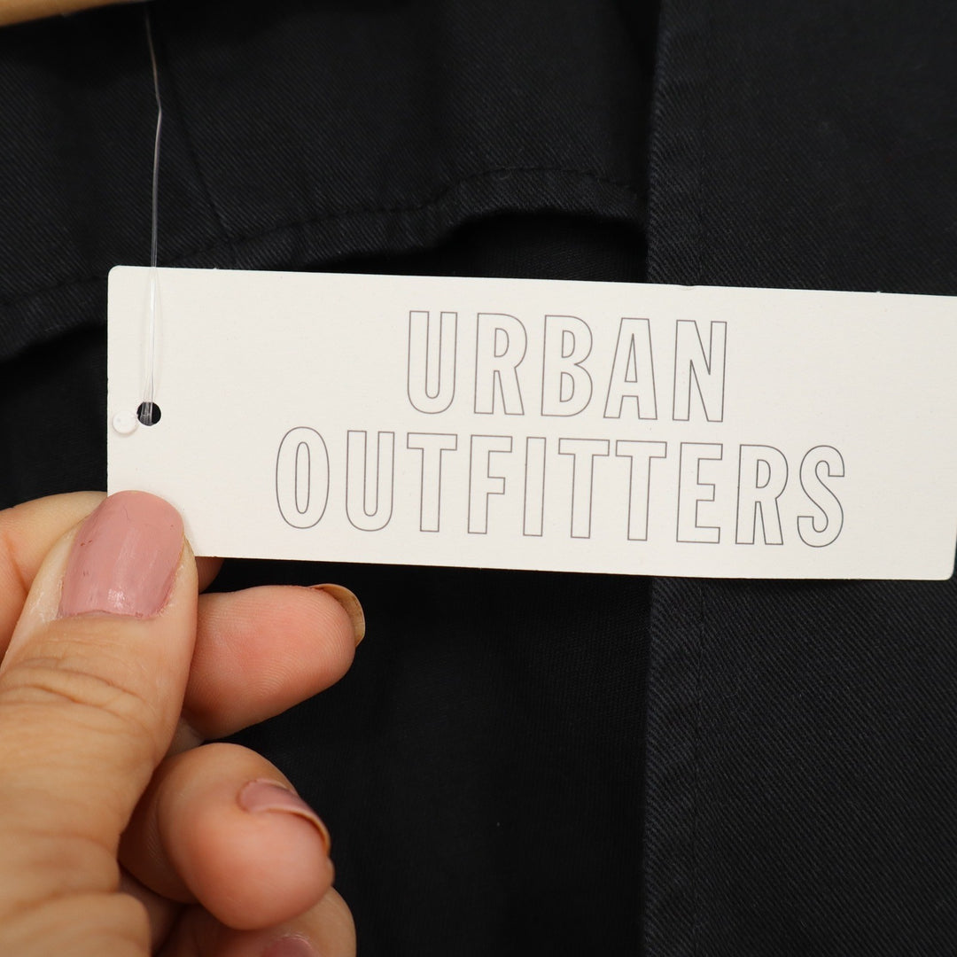 BDG Urban Outfitters Maise Wash Black Cotton Vest Hook Eye Waistcoat Mens M NEW