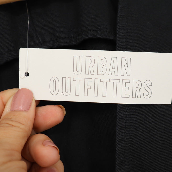 BDG Urban Outfitters Maise Wash Black Cotton Vest Hook Eye Waistcoat Mens M NEW