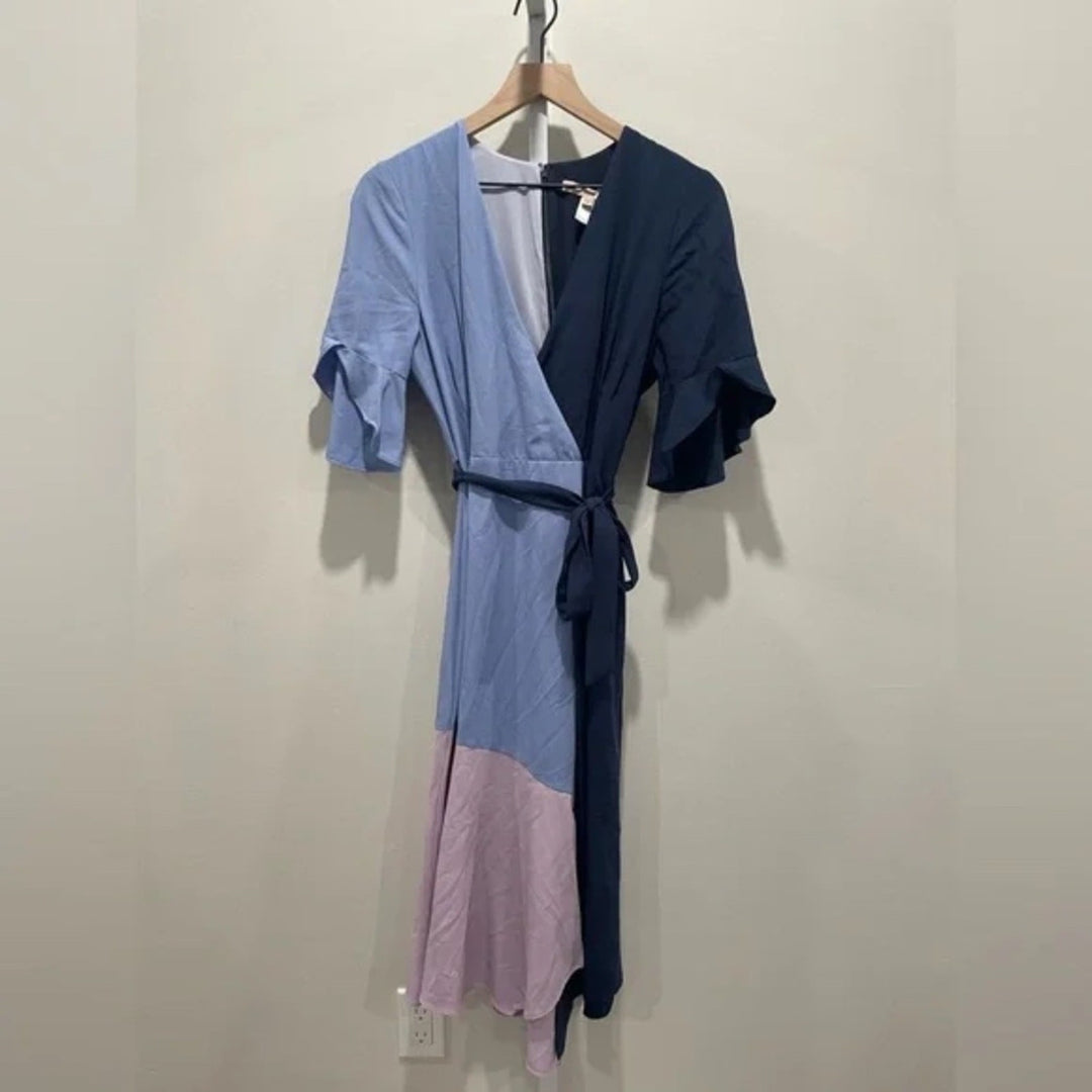 Hutch Colorblock Wrap Dress Size S