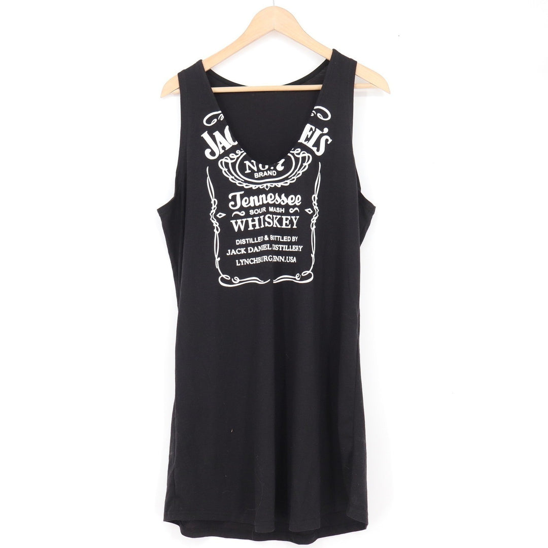 Jack Daniels Tennessee Whiskey Graphic Tank Dress Black XL Sleeveless Mini