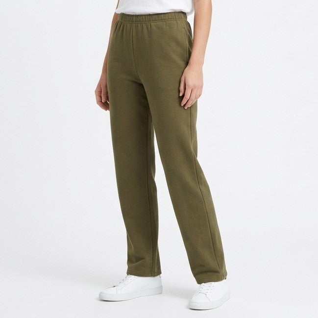 Naked Wardrobe Olive Green High Waisted Straight Leg Sweatpants Medium