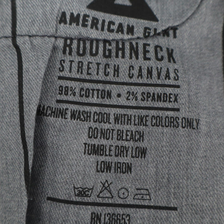 American Giant Roughneck Straight Jeans Mens 34x32 Charcoal Gray Canvas Mid Rise