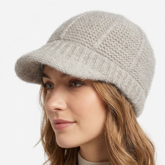 Scala Newsboy Cap Womens One Size Heather Gray Tight Knit Winter Warm Wear