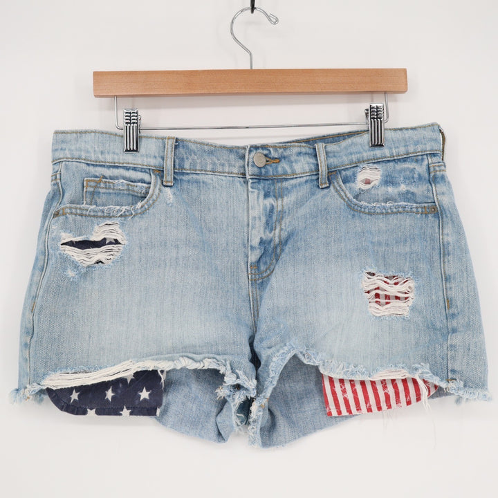 Old Navy Boyfriend Cut Off Shorts Womens 10 Blue Denim Distressed Frayed Hem