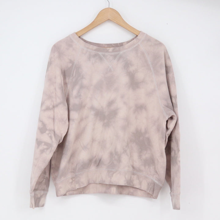 Old Navy Sweatshirt Womens L Raglan Tie-Dye Mauve Grey French Terry Excellent