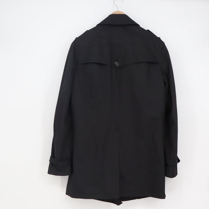 Banana Republic Mens Black Double Breasted Trench Coat Jacket Size M
