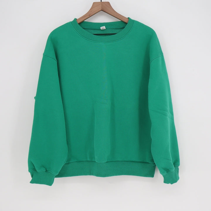 Ceracilia Green Crewneck Sweatshirt Large Oversized Fleece Pullover