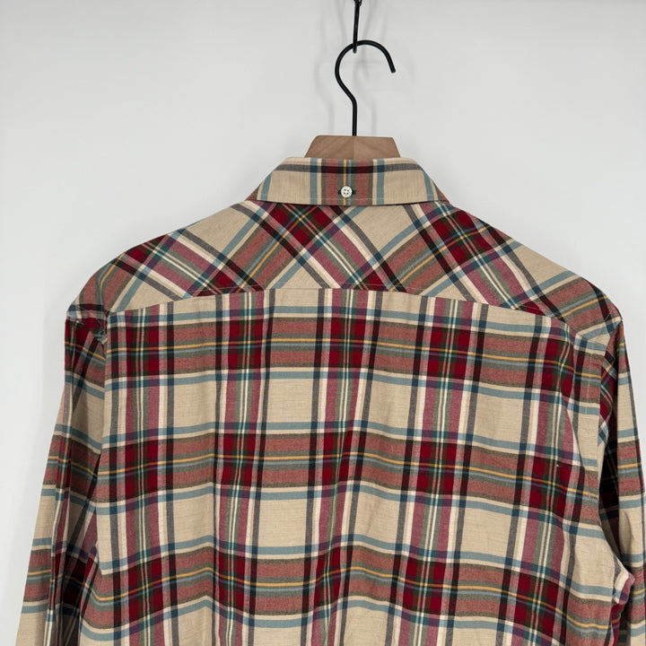 PINK Thomas Pink London Slim Fit Plaid Casual Button Down Shirt Mens Size M