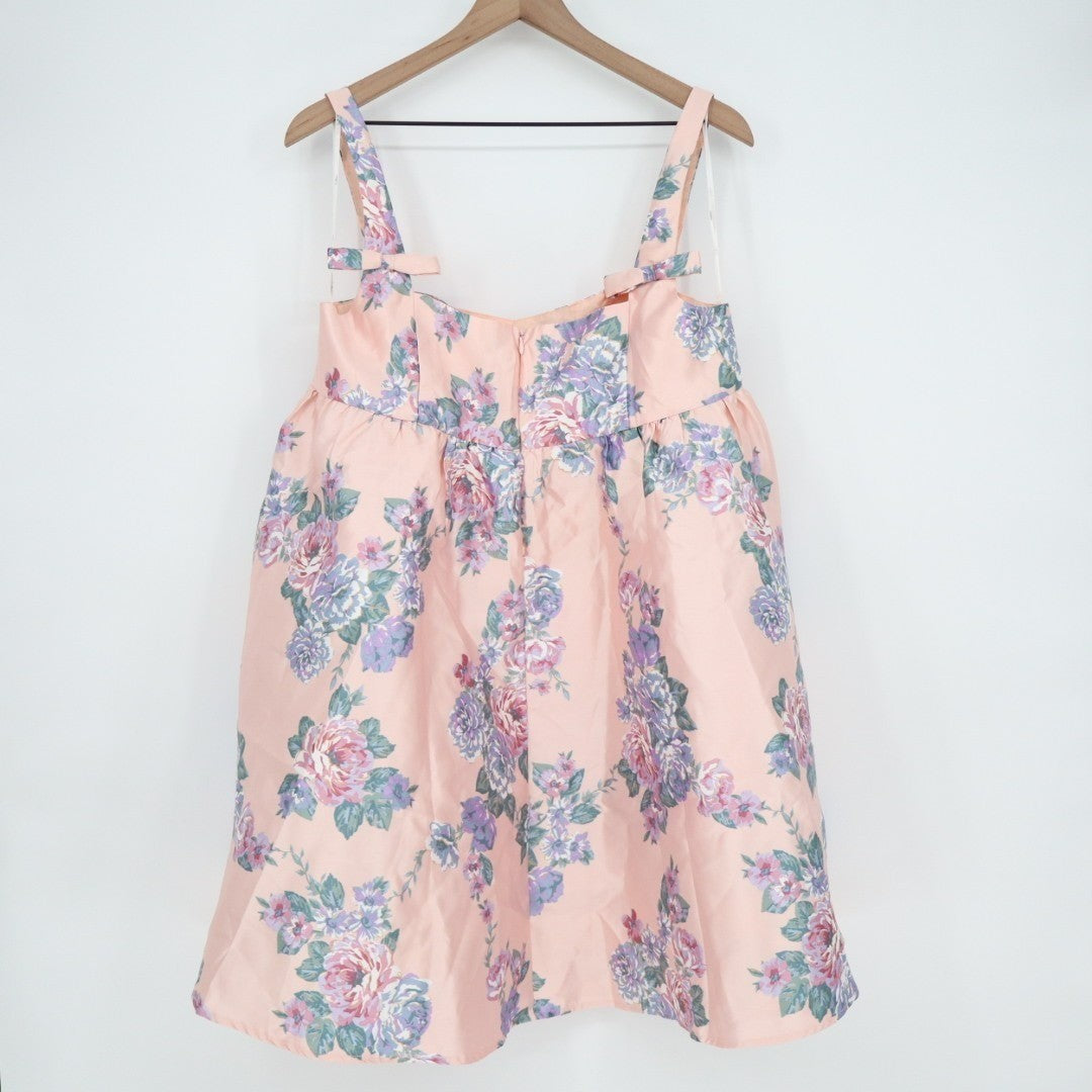 Lulus Unbelievably Lovely Babydoll Mini Dress Women 2XL Pink Floral Empire Waist