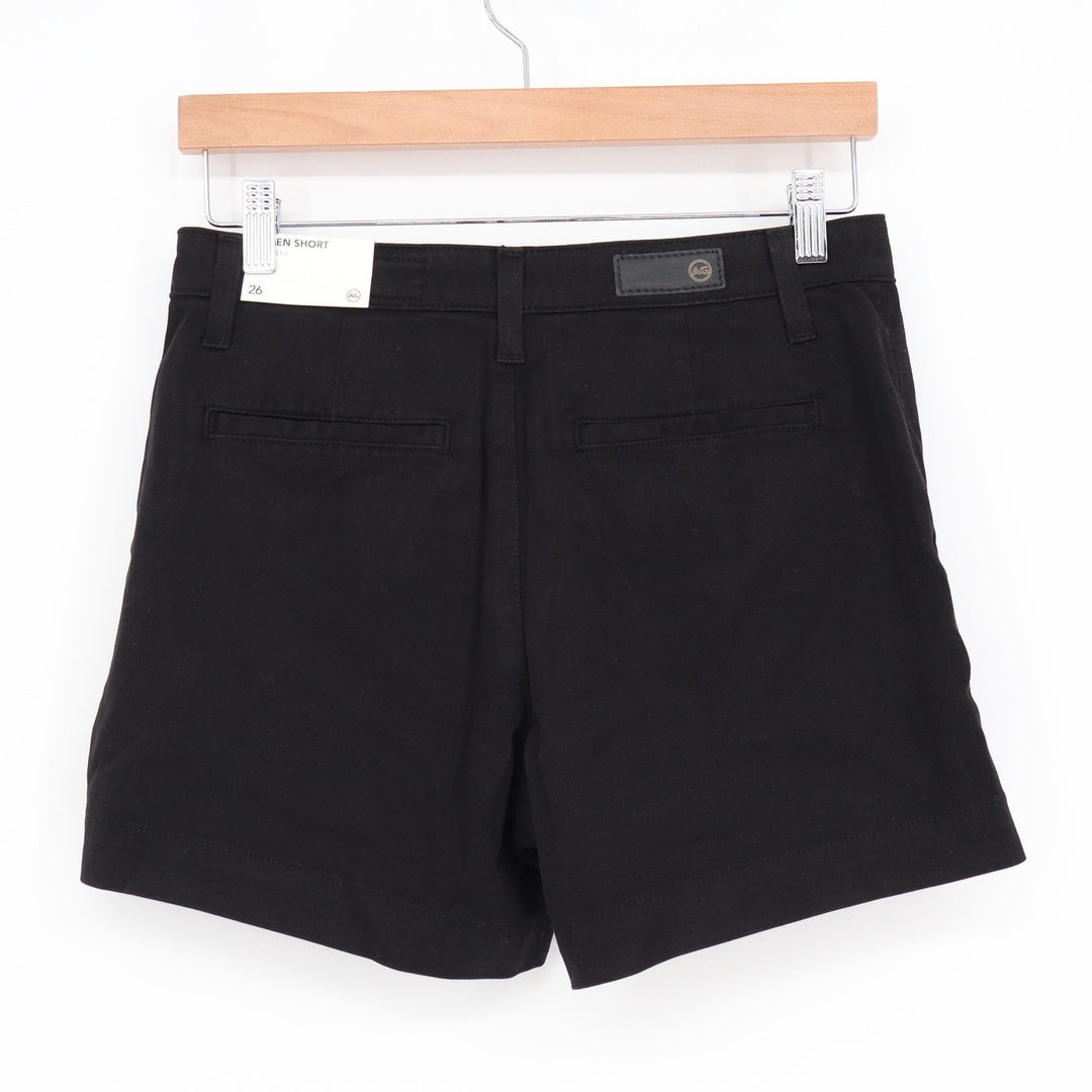 AG Adriano Goldschmied Caden Short Tailored Fit Black Chino Shorts Size 26 NEW