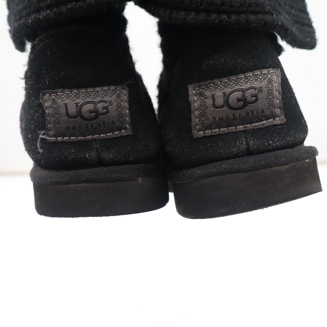 UGG Cardy Black Knit Button Slouch Sweater Boots Womens Size 9