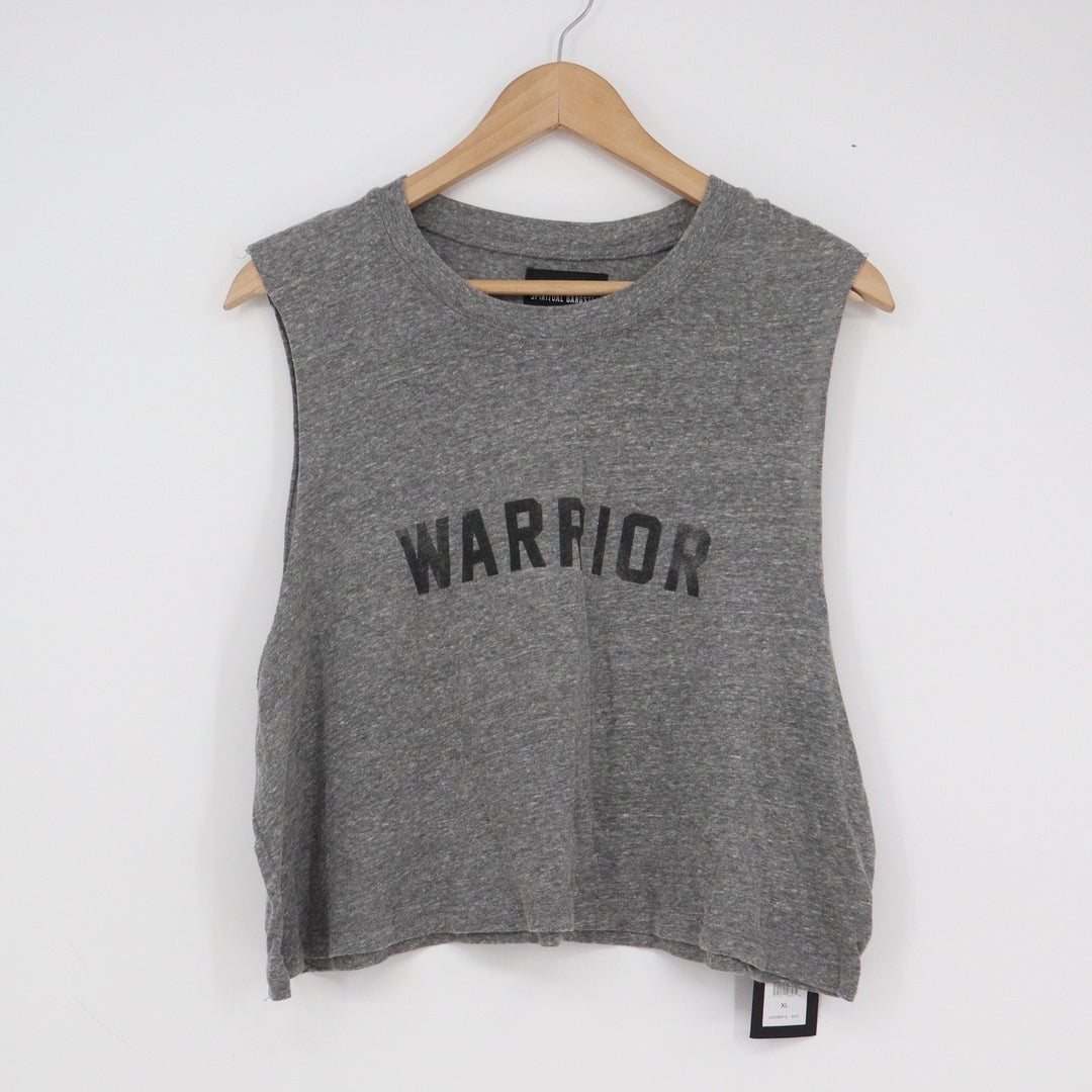 Spiritual Gangster Warrior Nova Callie Crop Muscle Tank Grey Star XL