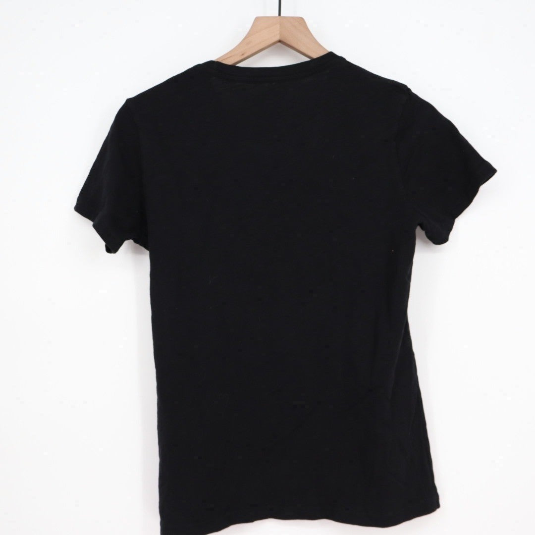 AMERICAN GIANT Womens Black Crew Neck Short Sleeve T Shirt Made in USA Size S