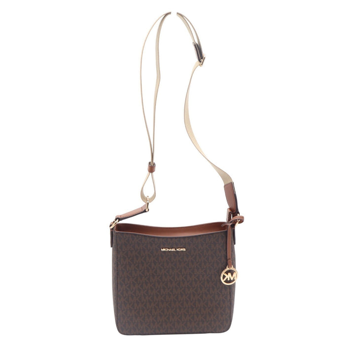 Michael Kors Jet Set Large East West Crossbody Bag Brown Logo Signature PVC