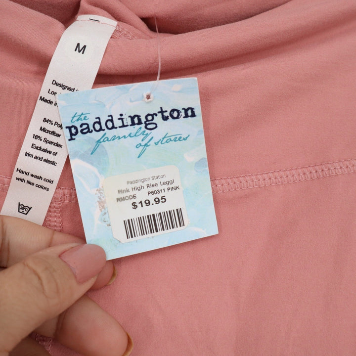 Paddington Station Pink High Rise Leggings Womens Medium Side Pockets Activewear