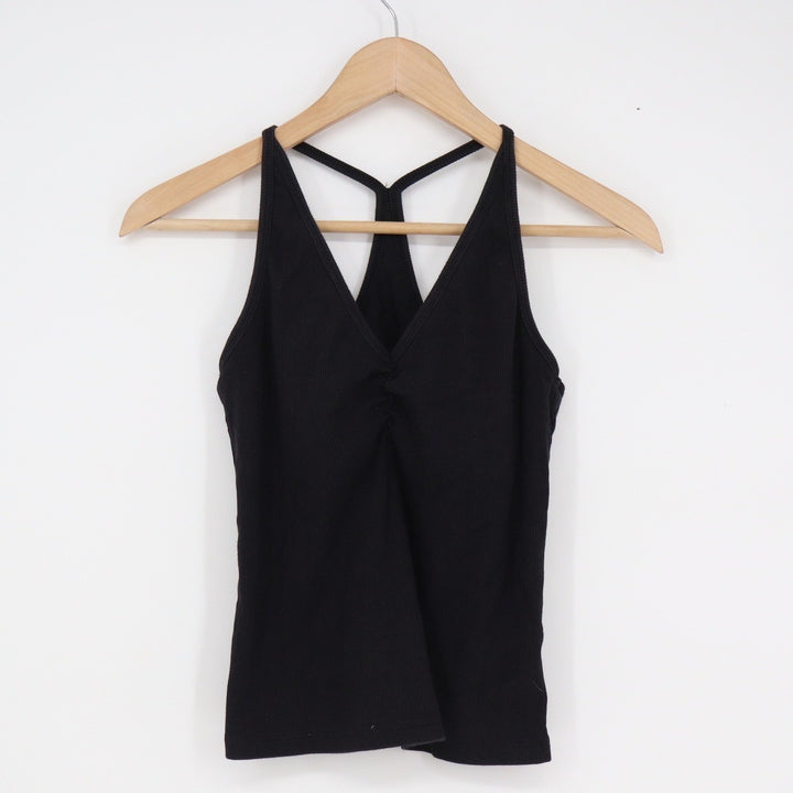 Old Navy Womens Ribbed V-Neck T-Back Racerback Tank Top Black Size M