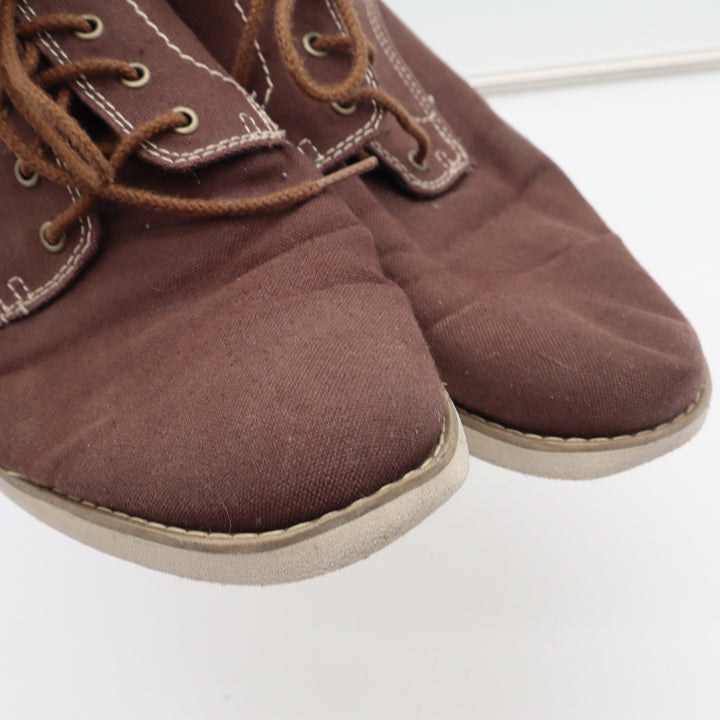 Timberland Oxford Mens 10.5 Brown Canvas Suede Contrast Stitch Good