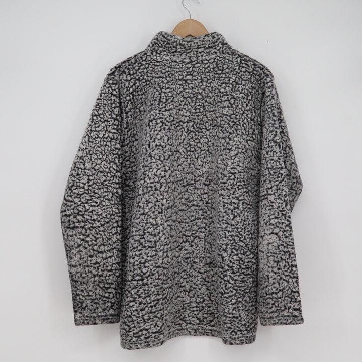 J. America Mens XXL Grey Sherpa Fleece Quarter Zip Pullover Logo Jacket